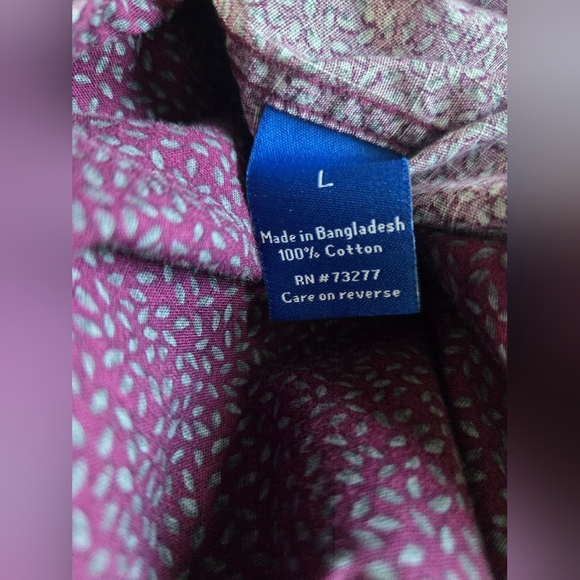 Apt 9 Seriously Soft Untucked Fit Purple Pattern Dress Shirt Mens Large - Picture 4 of 5